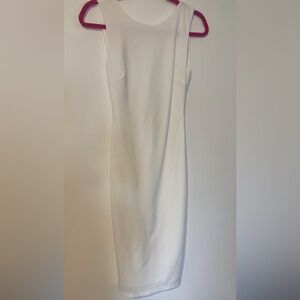 Lulu's midi Minimalist White Low back Sheath Dress Women’s XS
